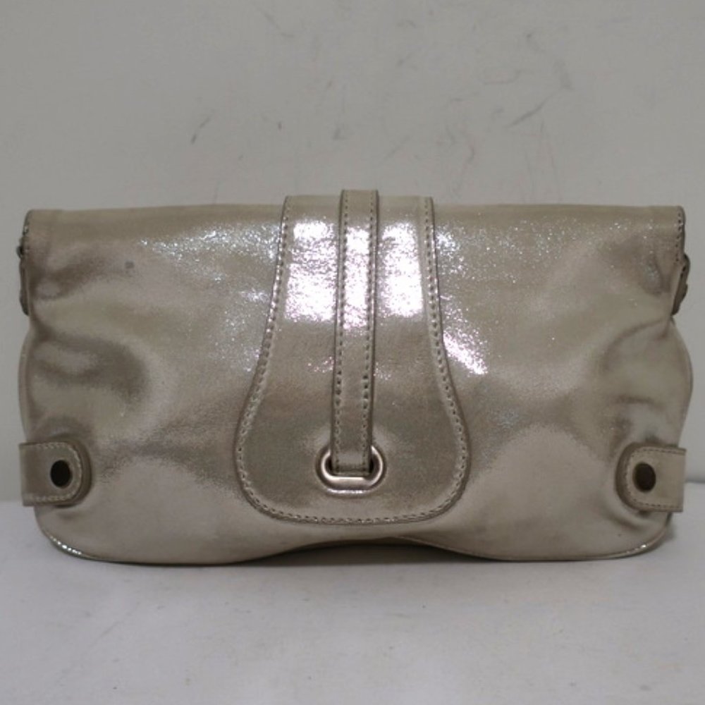 Jimmy Choo Tulita Clutch Silver Metallic Suede - Picture 7 of 12
